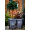 B&M Milano Tall Square Planter Pewter Effect 46 X 30cm