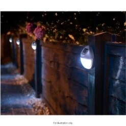 Solar Powered Fence Lights 10pk Silver - Cool White 5 Solar Powered Fence Lights 10pk Silver - Cool White -Garden Decoration Shop 286942 solar fence lights