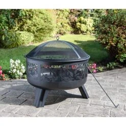 B&M Versailles Decorative Leaf Log Burner -Garden Decoration Shop 296992 VERSAILLES DAY1