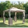 B&M Luxury Steel Framed Gazebo 2.5m - Taupe