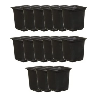 B&M Black Plant Pots 15pk 2 B&M Black Plant Pots 15pk - Image 2
