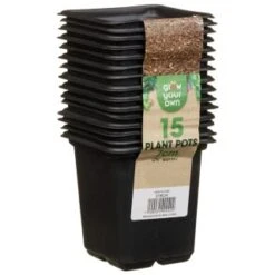 B&M Black Plant Pots 15pk 5 B&M Black Plant Pots 15pk -Garden Decoration Shop 319024 grow your own 15 plant pots 7cm1