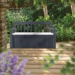 B&M Keter Eden 2-in-1 Bench Storage Set -Garden Decoration Shop 320978 keter eden 2in1 bench storage set 2