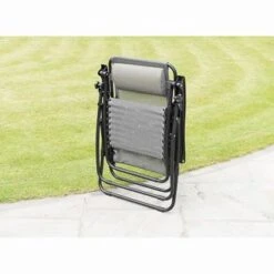 B&M Dakota Zero Gravity Relaxers - Grey 2pk -Garden Decoration Shop 331325 2 zero gravity relaxers grey 3