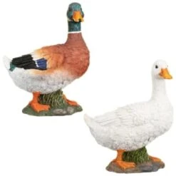 B&M Resin Duck Garden Ornament - White -Garden Decoration Shop 342055 resin duck ornament group