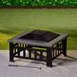 B&M Atlanta Square Firepit -Garden Decoration Shop 353356 atlanta square fire pit