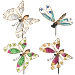B&M Glitter Stake - Green Butterfly -Garden Decoration Shop 353659 glitter stakes main 2