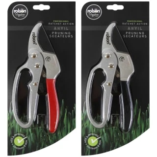 Rolson Signature Anvil Pruning Secateurs - Black 2 Rolson Signature Anvil Pruning Secateurs - Black - Image 2