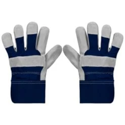 Rolson Heavy Duty Suede Gardening Gloves - Large - Navy