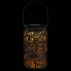 Tropical Cutout Solar Lantern - Black 5 Tropical Cutout Solar Lantern - Black -Garden Decoration Shop 353884 black tropical cut out lantern 2