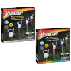 Eveready Mini Solar Lighting Posts 8pk - Colour Changing 7 Eveready Mini Solar Lighting Posts 8pk - Colour Changing -Garden Decoration Shop 366414 366416 8pk eveready soloar powered mini post lights main