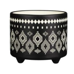 B&M Urban Eden Embossed Footed Planters 3pk - Black -Garden Decoration Shop 366531 3pk urban eden plant pot on tripod stand black 3