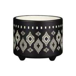 B&M Urban Eden Embossed Footed Planters 3pk - Black -Garden Decoration Shop 366531 3pk urban eden plant pot on tripod stand black 4