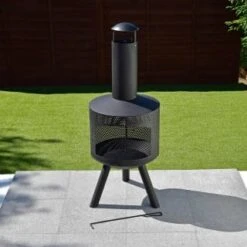 B&M Miami Log Burner -Garden Decoration Shop 366767 113cm miami mesh log burner1