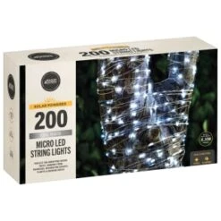 Solar Powered Micro LED Lights 200pk - Cool White 6 Solar Powered Micro LED Lights 200pk - Cool White -Garden Decoration Shop 379228 200 solar powered micro led string lights cool white 3