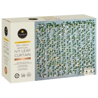 Solar Powered Artificial Ivy Leaf Curtain 150cm 4 Solar Powered Artificial Ivy Leaf Curtain 150cm - Image 4