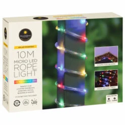 Solar Powered 10m Micro LED Rope Light - Multicolour -Garden Decoration Shop 379269 mason and jones 10m micro led rope lights multicolour 4