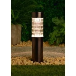 B&M Glass Top Solar Post Light 5 B&M Glass Top Solar Post Light -Garden Decoration Shop 379310 glass top solar post light black nickle 3
