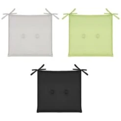 Luxury Seat Pads - Black 2pk -Garden Decoration Shop 379539 379624 393560 2pk shower resistant seat pads black