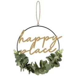 B&M Botanical Garden Hanging Hoop With Slogan 7 B&M Botanical Garden Hanging Hoop With Slogan -Garden Decoration Shop 379615 botanical garden metal hoop with gold wording and leaves happy place