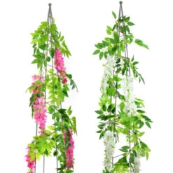 B&M Artificial Wisteria Garland 180cm - Pink -Garden Decoration Shop 379981 180cm artificial wisteria garland main