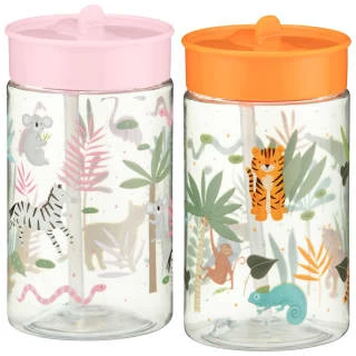 B&M Little Safari Kids Cup With Straw Lid - Pink 3 B&M Little Safari Kids Cup With Straw Lid - Pink - Image 3