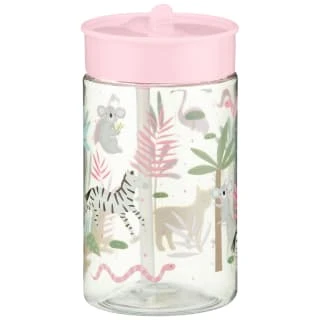 B&M Little Safari Kids Cup With Straw Lid - Pink 2 B&M Little Safari Kids Cup With Straw Lid - Pink - Image 2