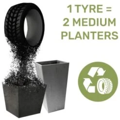 B&M Octavia Planter 28cm - Pewter -Garden Decoration Shop 383769 383770 383772 383773 octavia planter slate pewter 28cm 38cm 2 1