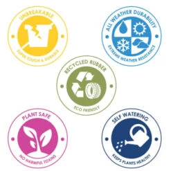 B&M Octavia Planter 38cm - Pewter -Garden Decoration Shop 383769 383770 383772 383773 octavia planter slate pewter 28cm 38cm