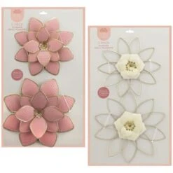 B&M Flower Wall Plaques 2pk - Pink -Garden Decoration Shop 392757 2pk metal wall flowers group