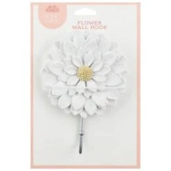 B&M Flower Wall Hook - Cream -Garden Decoration Shop 392759 flower wall hook white