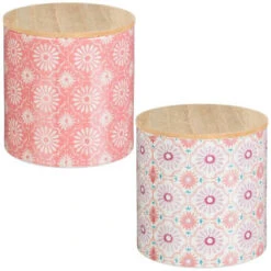 B&M Ceramic Candle With Wooden Lid - White -Garden Decoration Shop 392775 large printed ceramic candle with wooden group