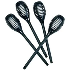 Morocco Solar Powered Flame Effect Post Lights 4pk -Garden Decoration Shop 392878 4 pack morocco solar powered flame effect post lights 3