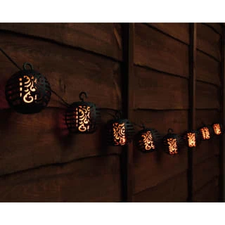 Morocco Solar Powered String Lights 8pk - Flame Effect 1 Morocco Solar Powered String Lights 8pk - Flame Effect