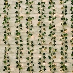 Solar Powered Artificial Ivy Leaf Curtain 180 X 180cm -Garden Decoration Shop 392924 180x180cm solar artificial ivy leaf curtain 4