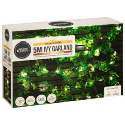 Solar Powered Artificial Ivy Garland 5m 9 Solar Powered Artificial Ivy Garland 5m -Garden Decoration Shop 392926 5m ivy garland with 60 warm white solar leds 4