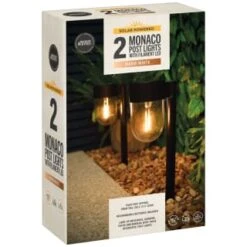 Monaco Solar Powered Post Lights 2pk -Garden Decoration Shop 392976 monaco solar powered post lights 3