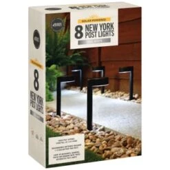 Solar Powered New York Post Lights 8pk -Garden Decoration Shop 392977 solar powered new york post lights 8pk 3