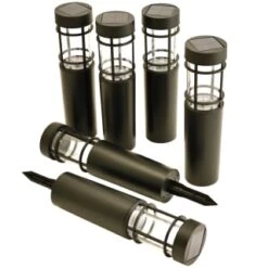 Cambridge Solar Powered Tube Post Lights 6pk -Garden Decoration Shop 392998 6pk cambridge solar powered tube post lights 2