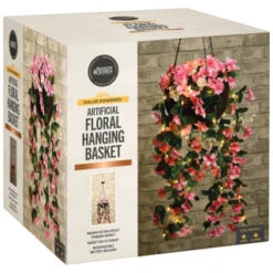 Solar Powered Artificial Floral Hanging Basket -Garden Decoration Shop 393030 solar powered artificial floral hanging basket 5