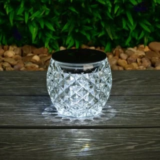 Solar Powered Faceted Glass Table Light 2 Solar Powered Faceted Glass Table Light - Image 2