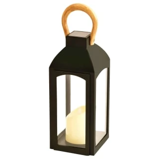 Solar Powered Wooden Effect Handle Lantern 1 Solar Powered Wooden Effect Handle Lantern