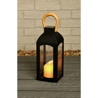 Solar Powered Wooden Effect Handle Lantern 2 Solar Powered Wooden Effect Handle Lantern - Image 2