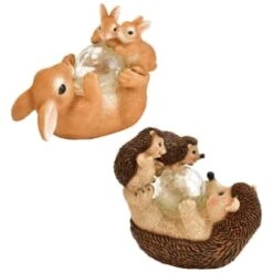 B&M Resin Rabbit Family With Solar Light -Garden Decoration Shop 393078 resin family with solar light hedgehog