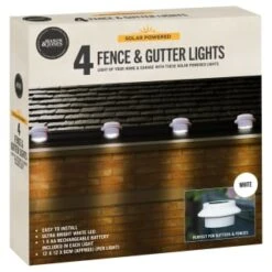 Solar Powered Fence & Gutter Lights - White 4pk 5 Solar Powered Fence & Gutter Lights - White 4pk -Garden Decoration Shop 393086 4pk solar powered fence and gutter lights white 3