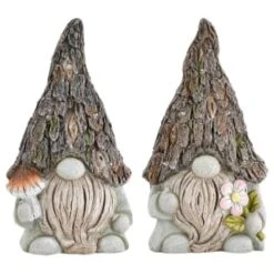 B&M Solar Rustic Gonk Gnome Ornament - Mushroom -Garden Decoration Shop 393242 solar rustic gonk gnome ornament group
