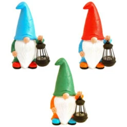 B&M Garden Gonk Ornament With Solar Lantern - Red -Garden Decoration Shop 393259 garden gonk ornament with solar lantern group