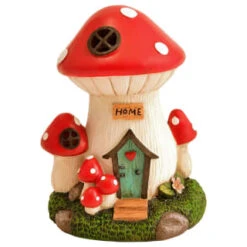 B&M Assorted Mushroom House Ornament With Glowing Solar Light -Garden Decoration Shop 393429 mushroom house ornament with glowing solar light