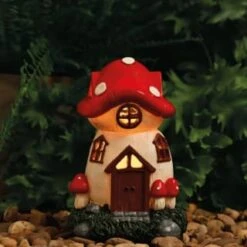 B&M Assorted Mushroom House Ornament With Glowing Solar Light -Garden Decoration Shop 393429 mushroom house ornament with glowing solar light 5