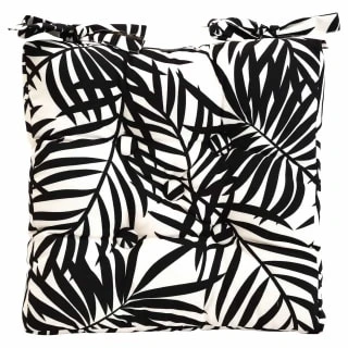 Luxury Seat Pad - Black Palm Leaf Print 1 Luxury Seat Pad - Black Palm Leaf Print